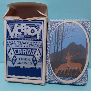 Vintage Sealed Viceroy Pack Playing Card Box Game Linen Grained by Chas Goodall & Son Ltd London.