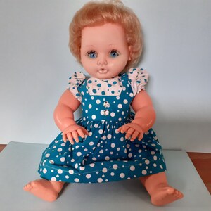 French Bella Piercing Blue Sleep Eyes - Large Vintage Plastic, Jointed Limbs, Blonde Hair, Baby, Toy.