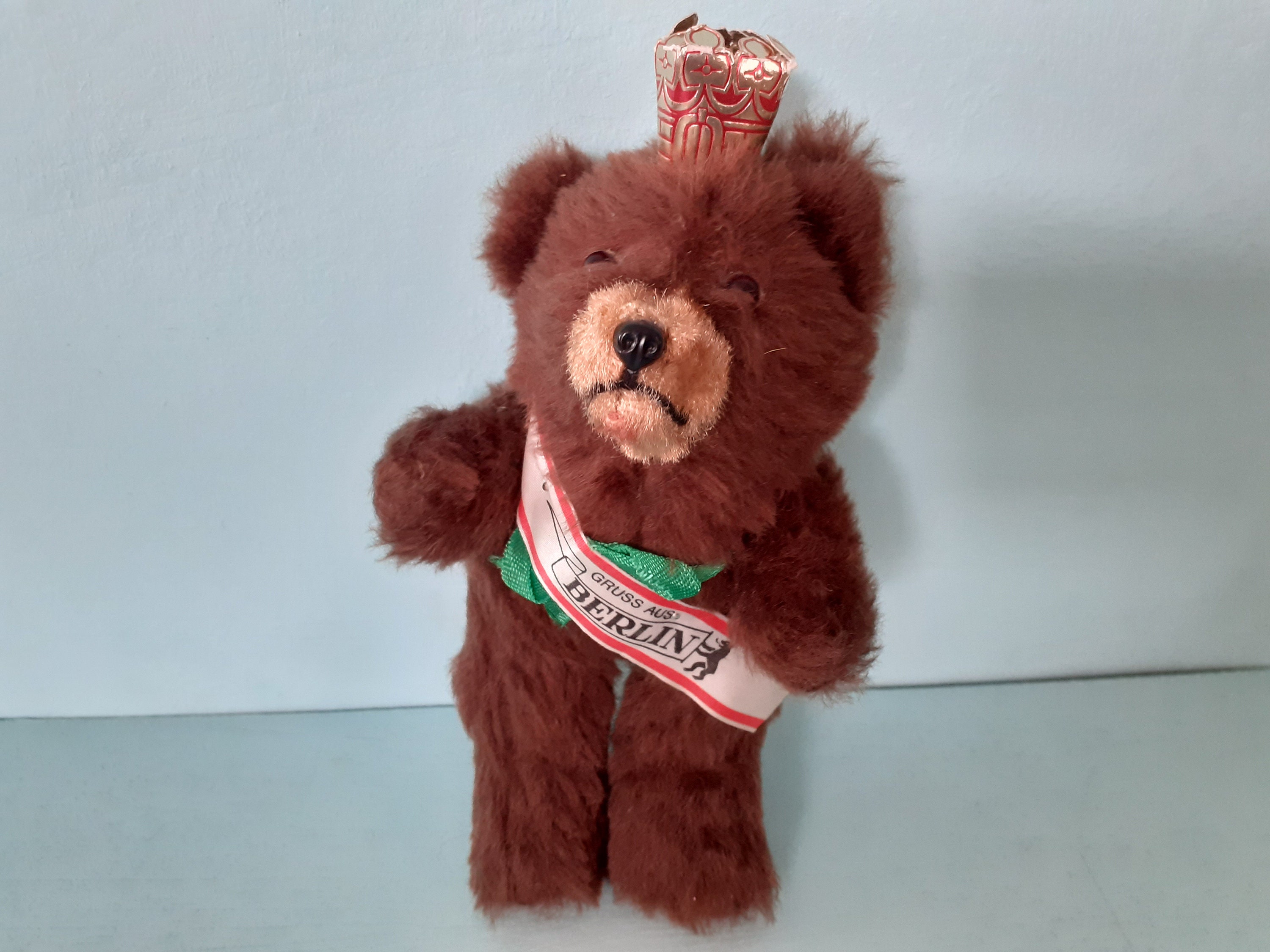 Gruss Aus Berlin Jointed Teddy Bear Rare Brown With Crown and Sash