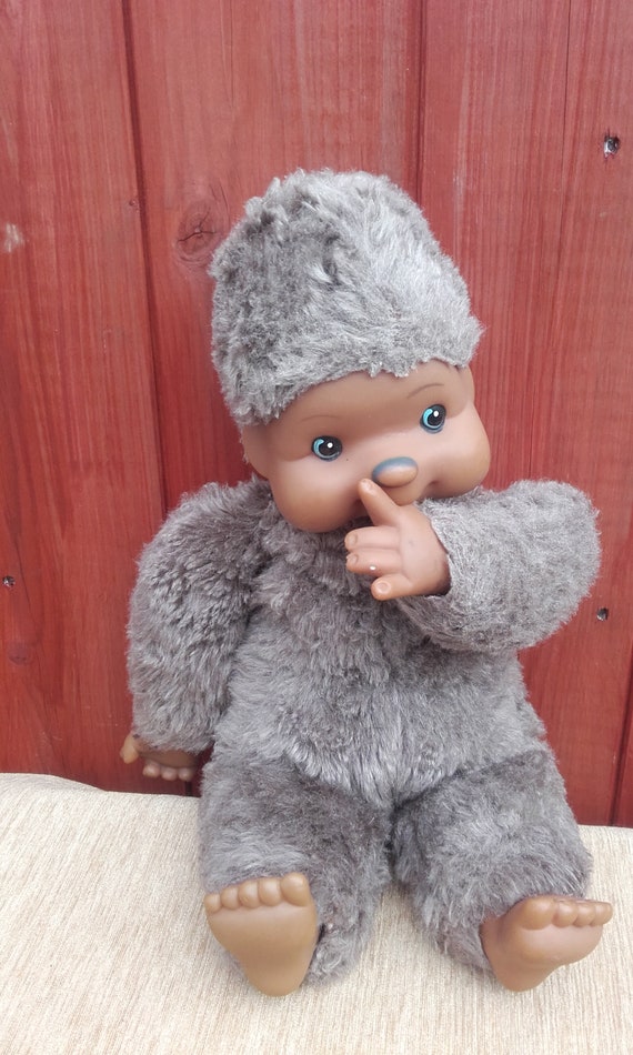 Rare Large Grey Brown Fur Monchichi Monchhichi Monkey Soft Toy - Etsy