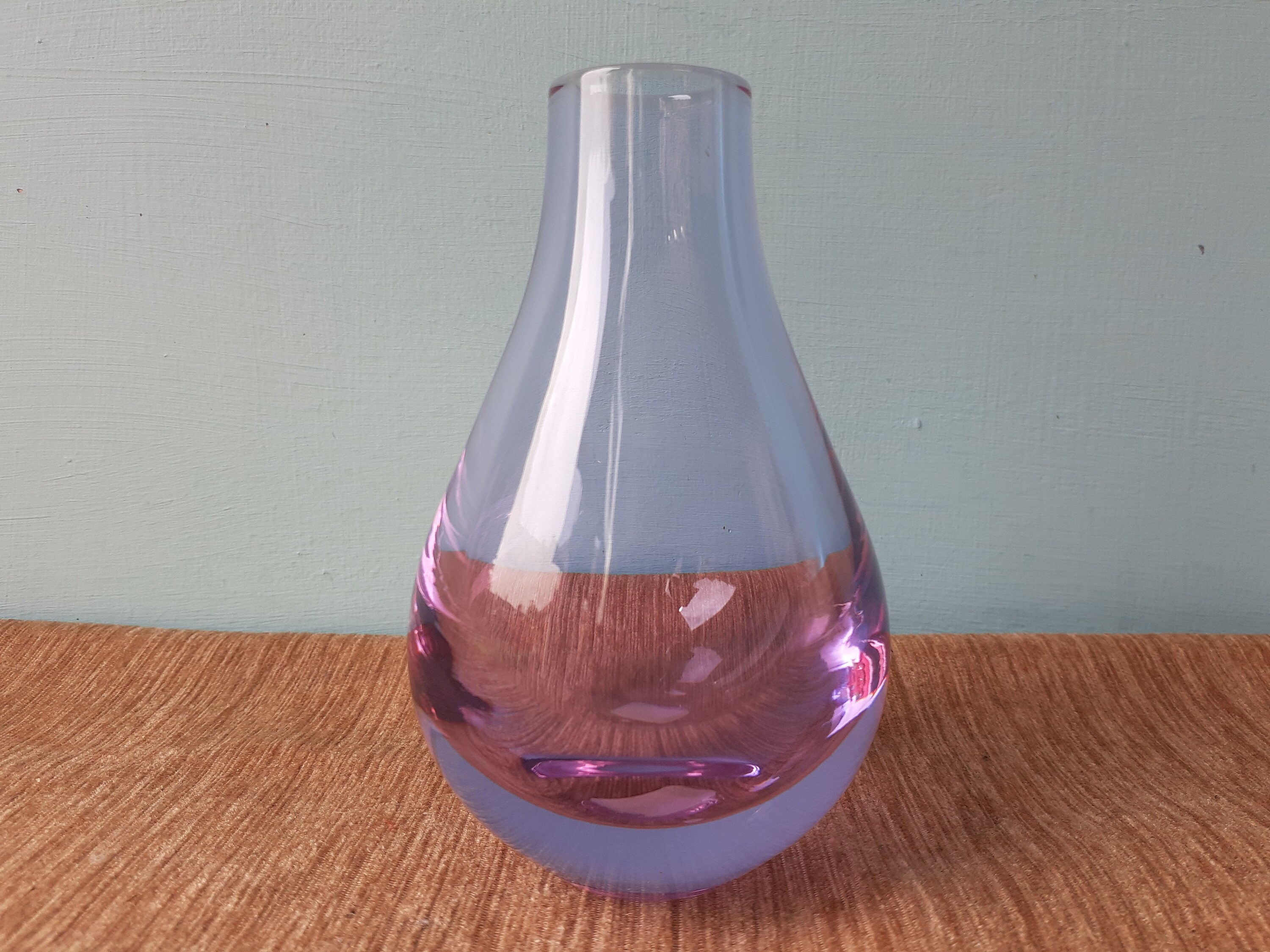 Caithness Glass Vase with Violet Pink Tint Scottish Etsy