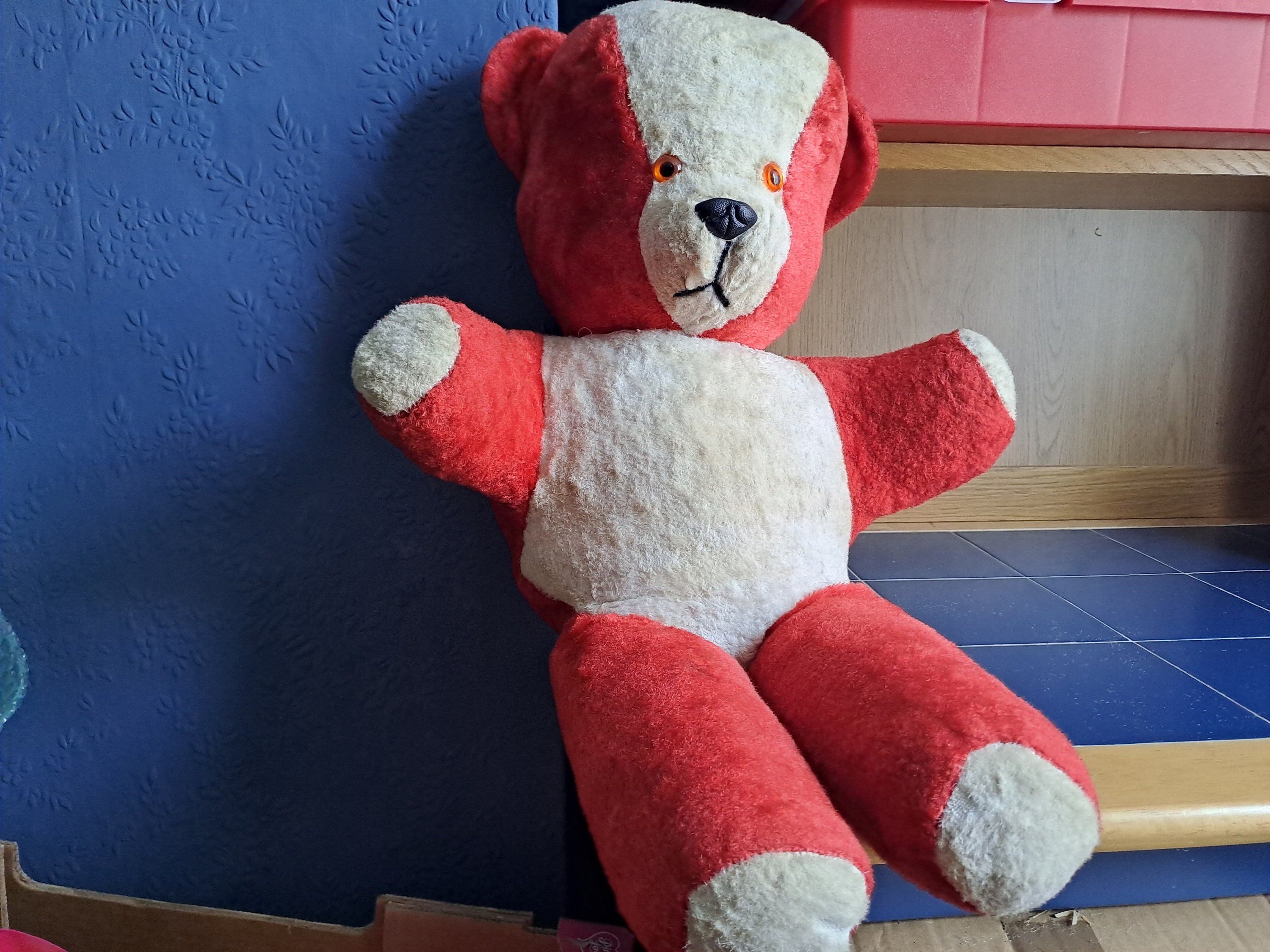 BEAR ベア 赤 red california vintage レア Vintage Red Bear Plush North American Bear Co., Inc (with