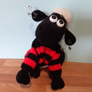Wallace and Gromit - Punk Rocker Shaun The Sheep Adult Adapted Toy Plush 1989 Made by Born to Play TM. Adults Only.