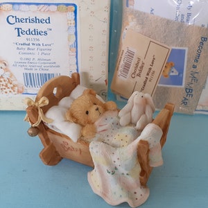 Enesco Cherished Teddy 1992 P. Hillman Baby Cradled With Love