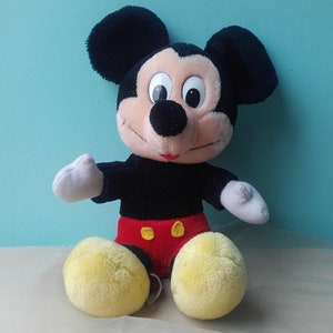 Mickey Mouse Disney Vintage Stuffed Cuddly Soft Doll Toy. Original Plush Clean Condition.