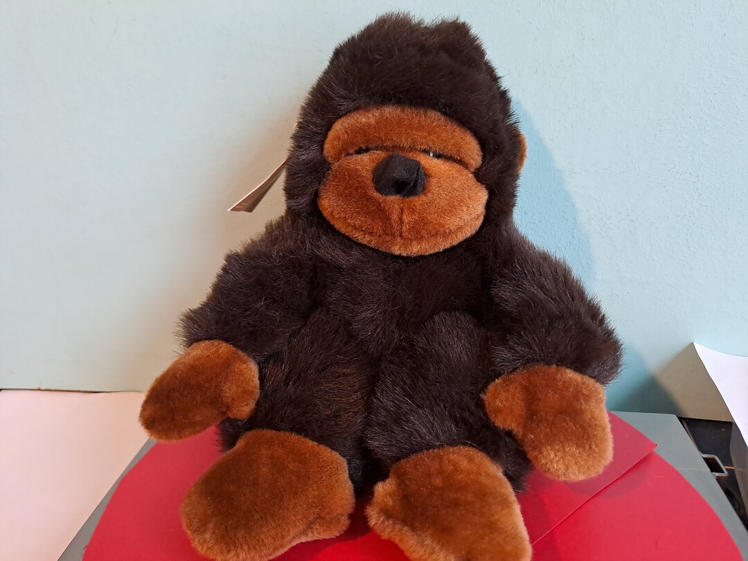 80s Gorilla Hand Puppet Vintage Marks and Spencer Teddy Collectors Toy With Original Tag. Etsy