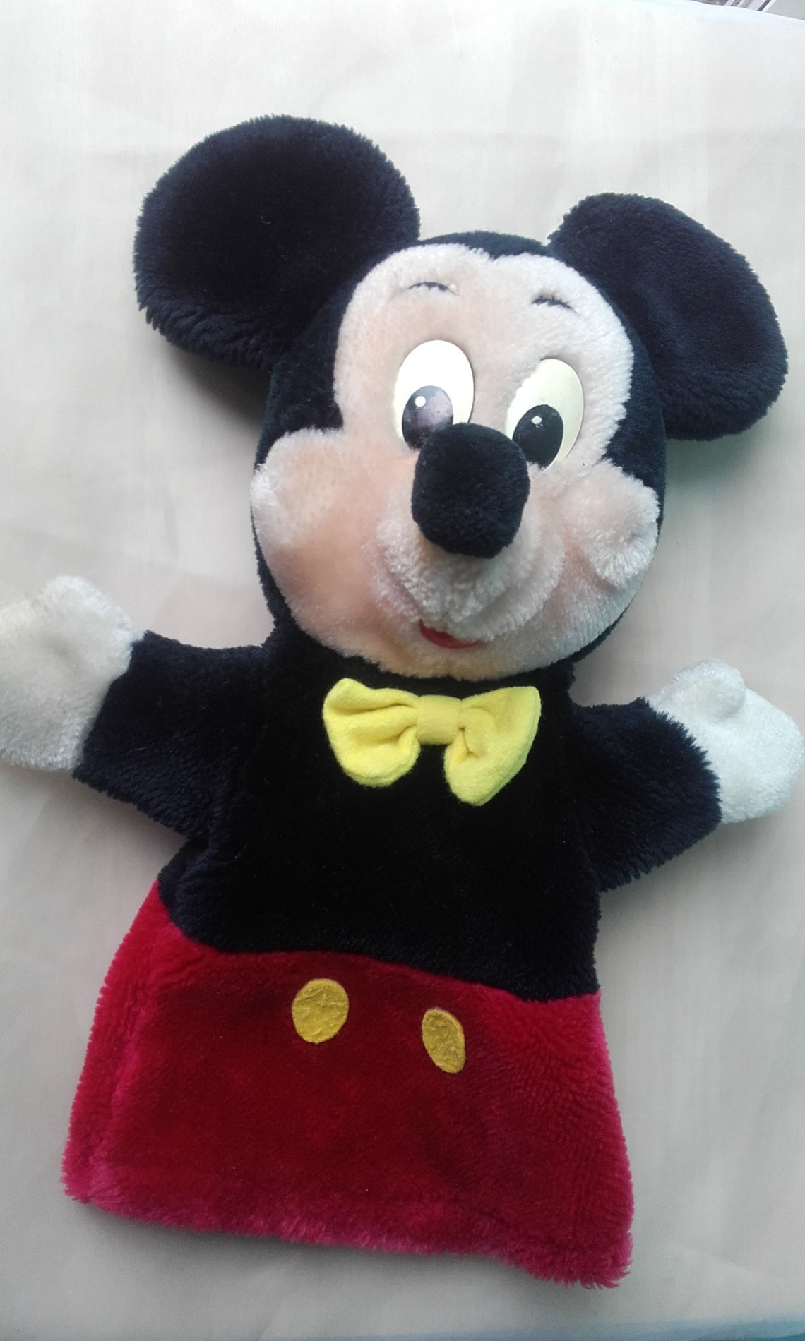 Mickey Mouse Hand Puppet Disney Vintage Stuffed Cuddly Soft Etsy