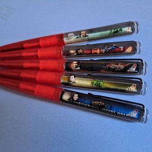 Red Dwarf Gravity Biro Pen Set - Zeer zeldzame Vintage TV Sitcom Lister, Rimmer, Cat, Kryton, Kochanski, Scutter, Starbug.