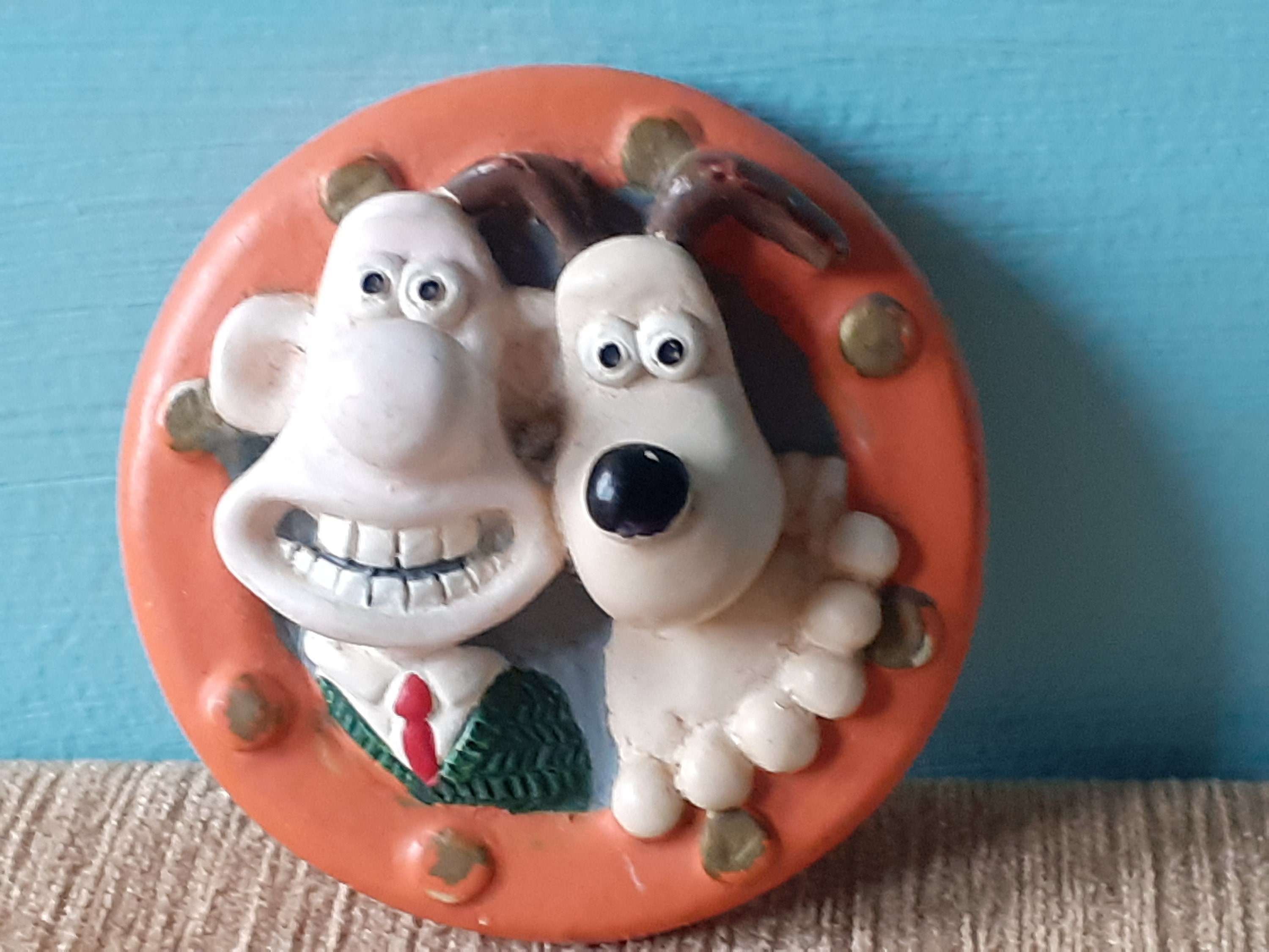 Wallace and Gromit in Porthole of Rocket from Grand Day Out Etsy
