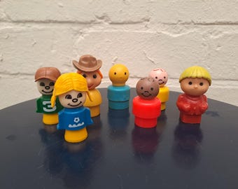 7 x Fisher Price & other Little People Dolls Collectors Toy Figures Bundle. 1970s.