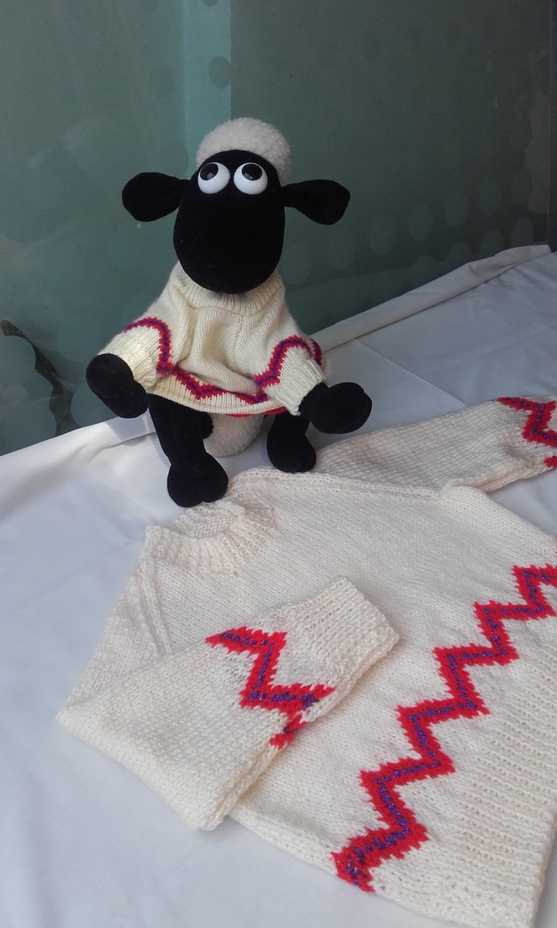 PDF Child's Shaun the Sheep Style Jumper Knitting Pattern Etsy