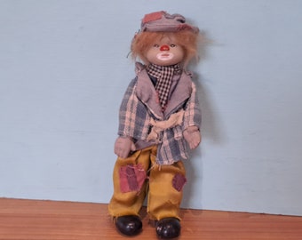 Vintage Porcelain Clay Sad Hobo Clown Collectable Doll Figure Tramp Man