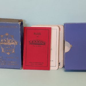Caixa de livro secreto do jogo de cartas vintage Waddingtons Lexicon por A Tozed. 1933