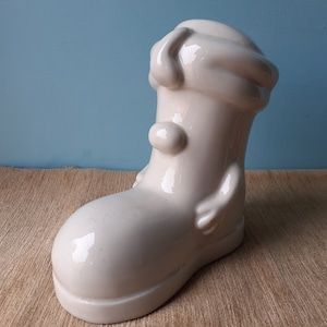 Wellington Shoe People Large Paint Your Own James Driscoll Money Box Piggy Bank with Original Bung 1980s TV Series
