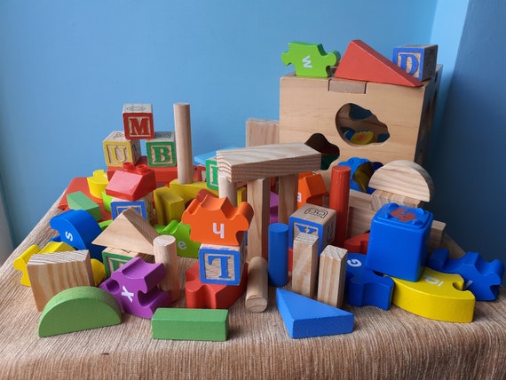 wooden building bricks toys