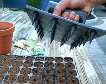 The Original 24-Hole Soil Digger and Soil Spacer for Planting Seeds - New Gardening Tool, Garden Accessory, Gift for Gardener, Planting Tool