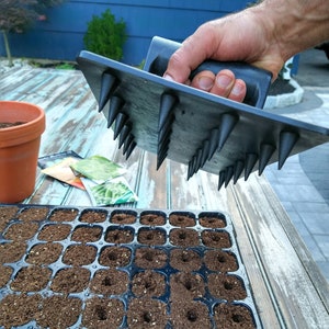 The Original 24-Hole Soil Digger and Soil Spacer for Planting Seeds - New Gardening Tool, Garden Accessory, Gift for Gardener, Planting Tool