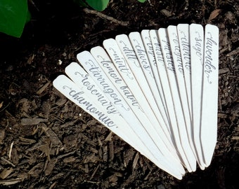 Rustic Herb Garden Markers: Biodegradable Wood Veggie Labels