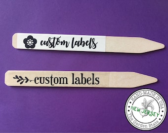 Custom Rustic White Wooden Garden Labels: Plant Markers