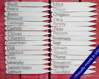 30 Ultimate Garden Label Collection - Herbs, Fruits & Veggies Garden Markers Plant Labels / Rustic Wooden Garden Stakes - Gift for Gardener