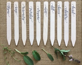 Rustic Garden Markers: Laser Engraved Plant Labels