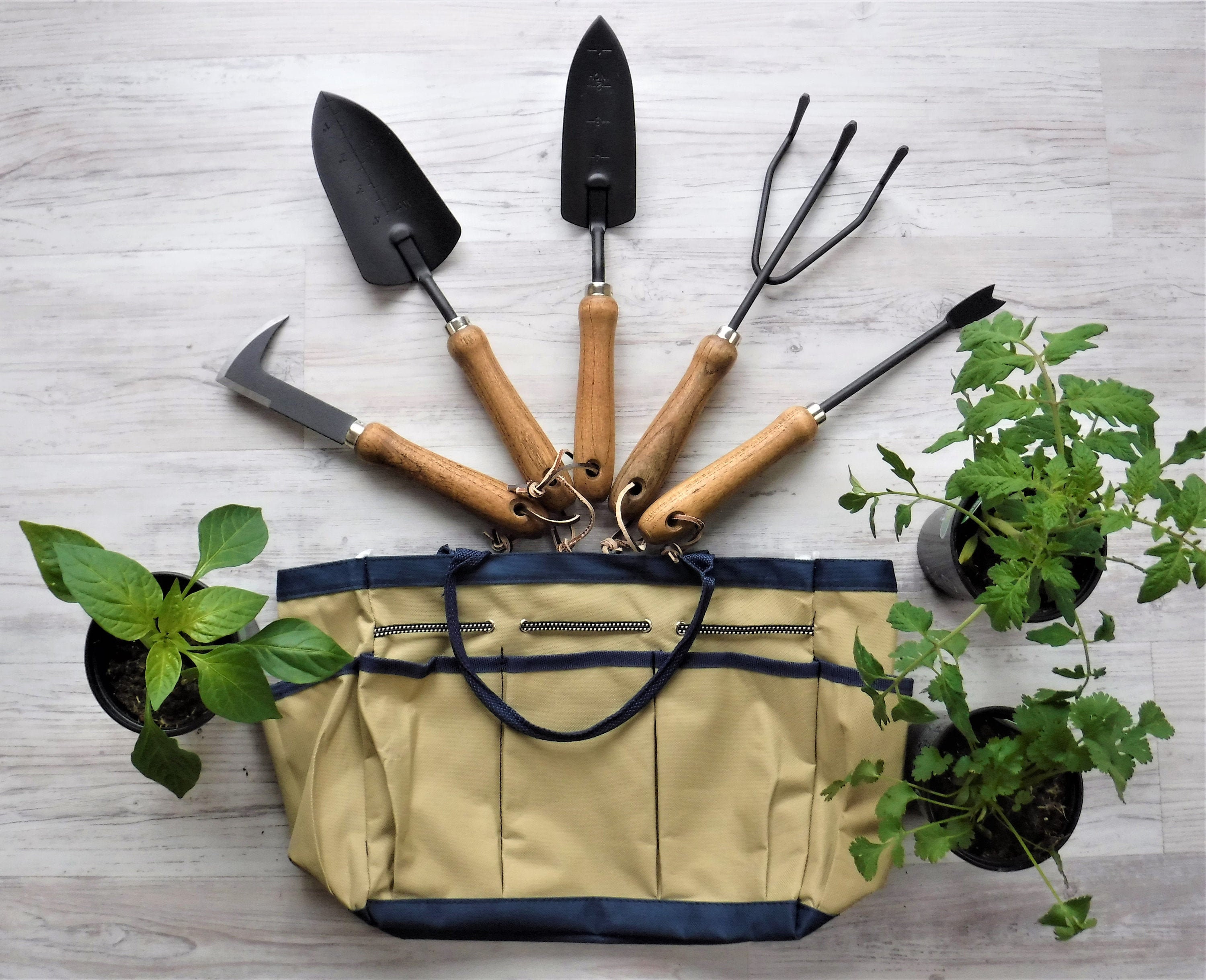 Essential Garden Tools Gift Set with Solid Wooden Handles and Etsy