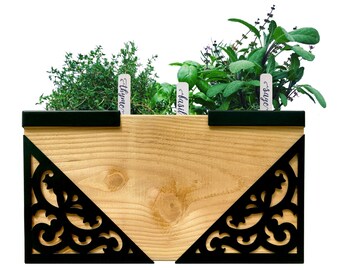 10 Kitchen Herb Garden Markers / Wooden Garden Labels / Plant Labels in Rustic White - Gift for Gardener - Laser Engraved Labels