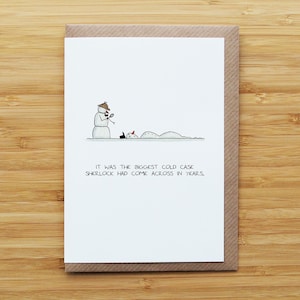 Carte de Noël Sherlock Bonhomme de neige