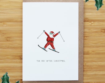 Santa Ski Christmas Card