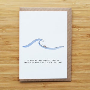 Carte d'anniversaire de surfeur