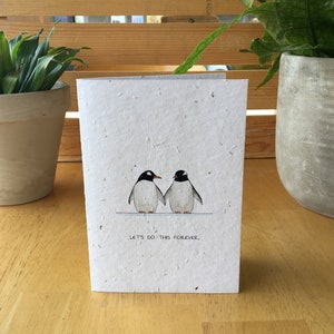 Carte amour pingouin Seed Card (Caption)