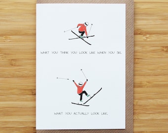 Ski Birthday Card Etsy Ski Birthday Card Etsy