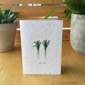Carte d'amour aux poireaux Wildflower Seed Card