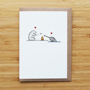 Love Narwhal and Polar Bear Card - Cute - Valentines - Heart Card (Blank)