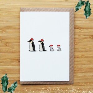 Cartão de Natal da Família Pinguim