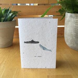 Whale and Submarine Card Wildflower Seed Card