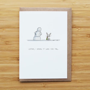 Carte de Noël bonhomme de neige et lapin