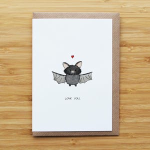 Tarjeta de murciélago del amor