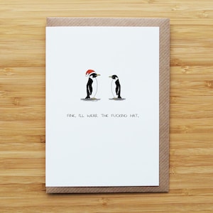 Kerstkaart Rude Penguins