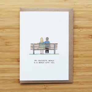 Love Bench Blonde or Brown Hair Card Blonde Card