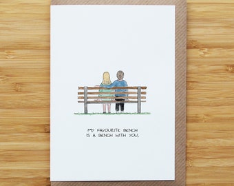 Love Bench (Blonde or Brown Hair) Card