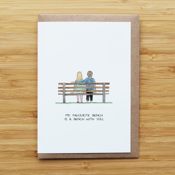 Love Bench (Blonde or Brown Hair) Card