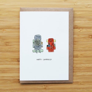 Tarjeta de pareja de campistas