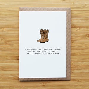 Cowboy Boots Card - Funny - Western - Country - Recycled Card