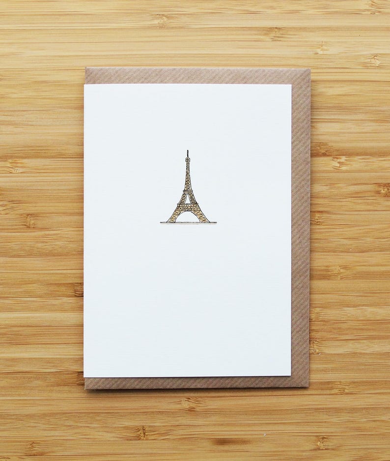 Liefdeskaart Eiffeltoren - Love & Valentines - Gerecycled karton Card (Blank)