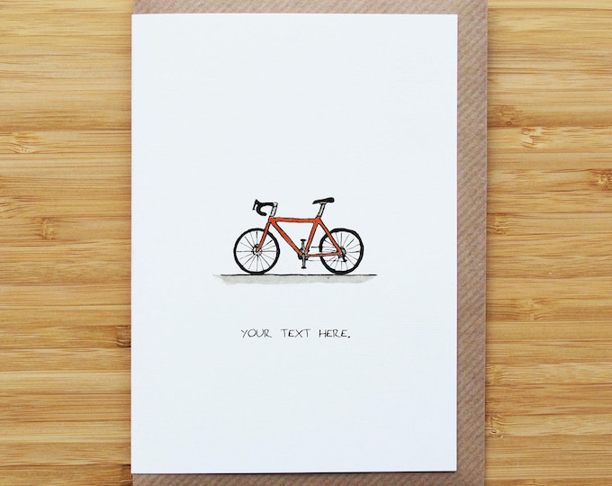 Custom Text Bike Card (Multiple Colours Available!) - Personalised - Recycled Card