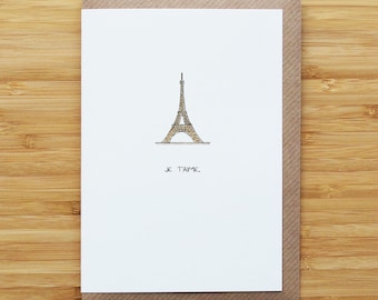 Eiffel Tower Love Card - Love & Valentines - Recycled Card