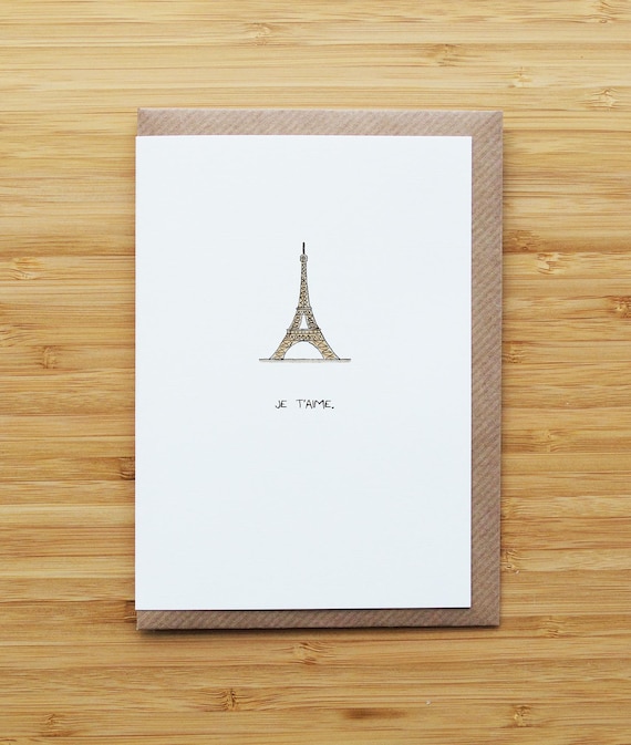 Eiffel Tower Love Card - Love & Valentines - Recycled Card