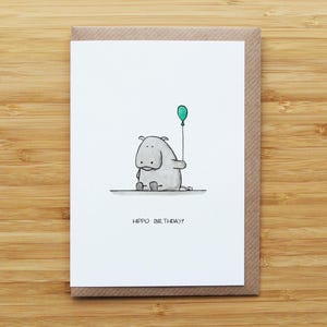 Biglietto di auguri di compleanno ippopotamo