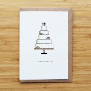 Cartão de bolo de casamento